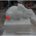 white marble rabbit sculpture